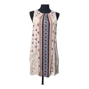 Altar'd State Taylor & Sage Ivory Lace Embroidered Floral Boho Dress Small Short